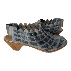 RIEKER shoes sina 78 pump sandal Sling Back Leather Azure Grey 37 EU 6 US